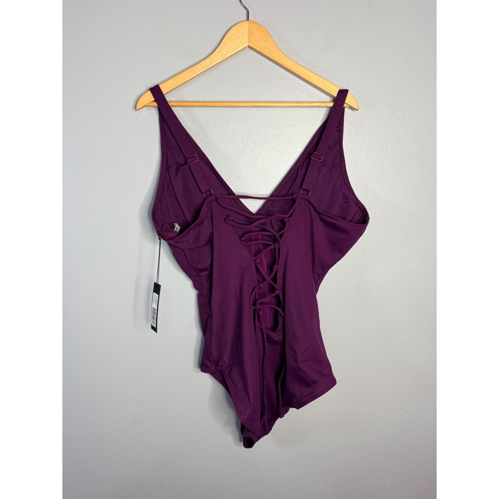 Ta3 Plungey Aubergine One Piece Swim 3XL X-Long NWT - Picture 3 of 7